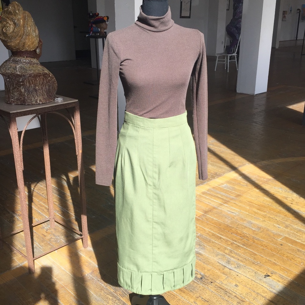 Handmade sage/olive green pencil skirt